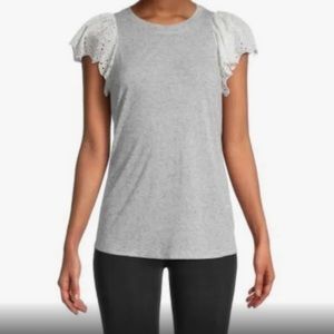 Rebecca Taylor NWOT tshirt w white eyelet details